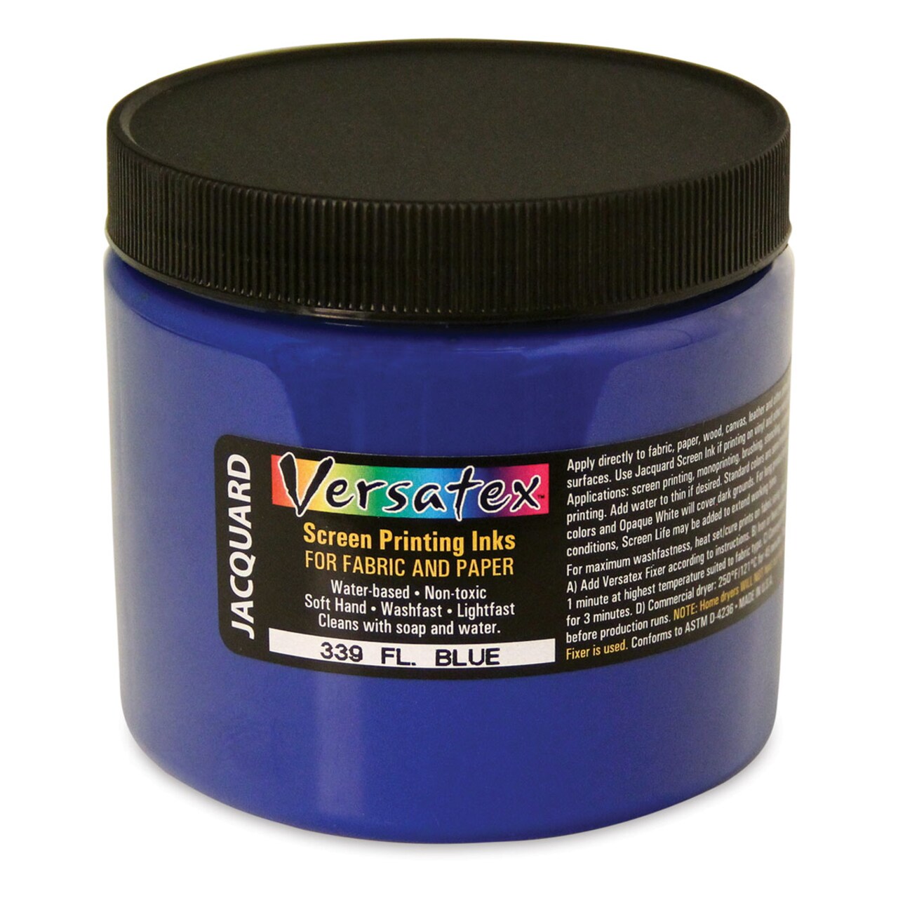 Jacquard Versatex Screen Printing Ink - Fluorescent Blue, 16 oz jar